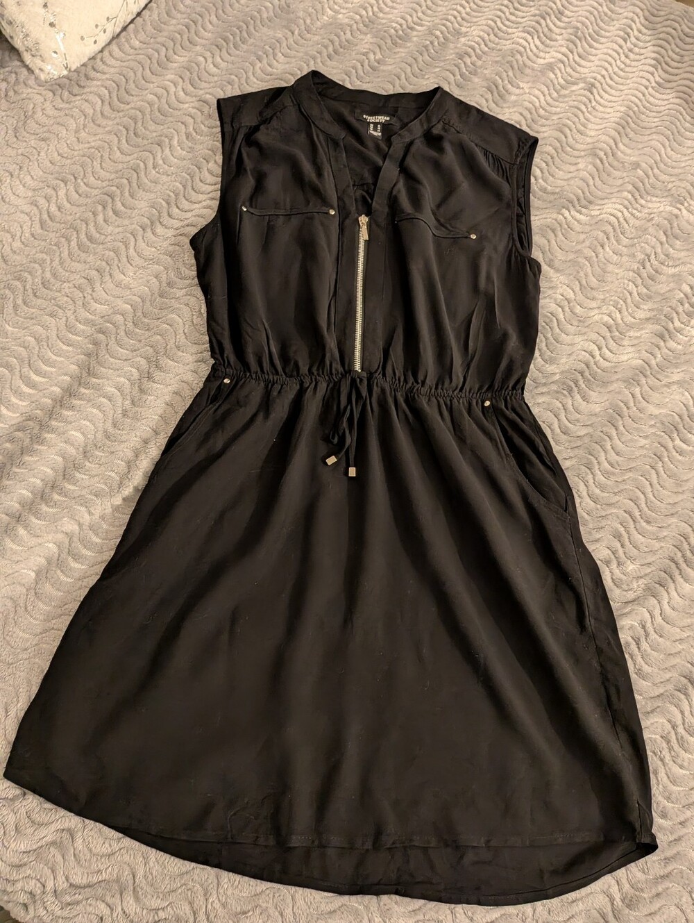 Streetwear Society Black Zip Front Utility Dress – Size XL